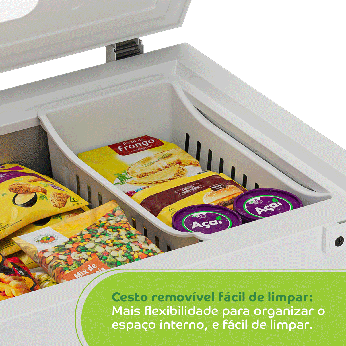 Cesto removível fácil de limpar
