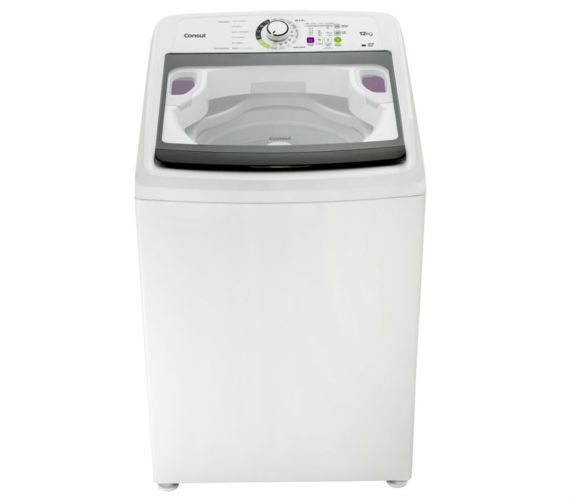 Máquina de lavar 12kg: branca com reutilização de água Consul - Lavadora de Roupas 12kg visão frontal CWE08AB