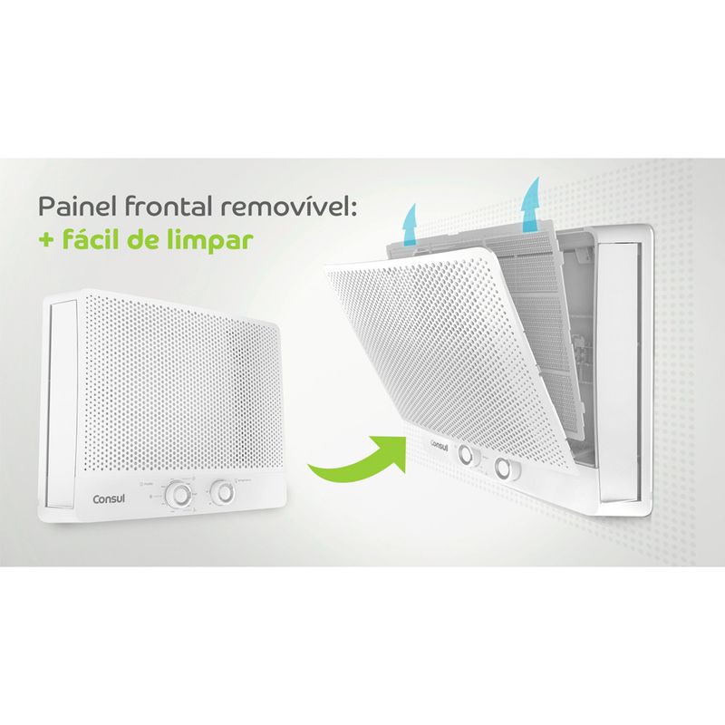 Imagem ilustrativa da remoção do painel frontal do ar condicionado janela para limpeza