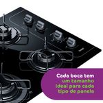 Imagem das bocas próximas dos botões do cooktop