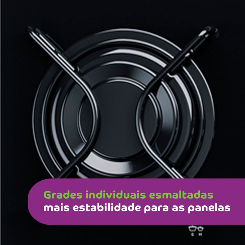 Boca do cooktop com grade individual