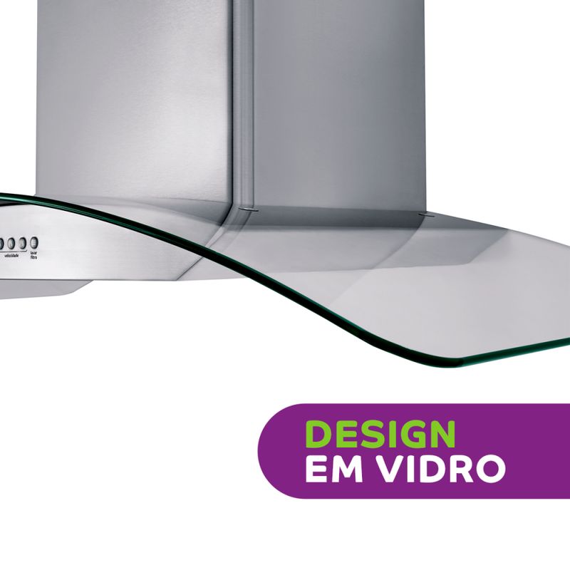 Detalhe do design curvo do vidro