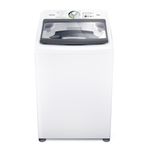 Maquina-de-lavar-roupas-com-tampa-superior-na-cor-branco-posicionada-de-frente