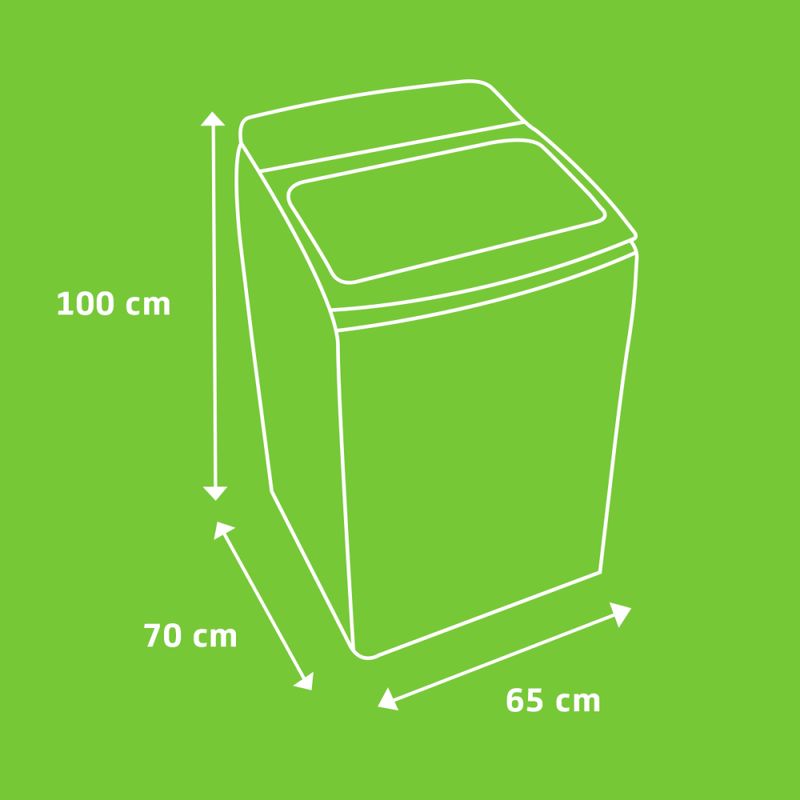 Imagem ilustrativa das dimensões da máquina de lavar
