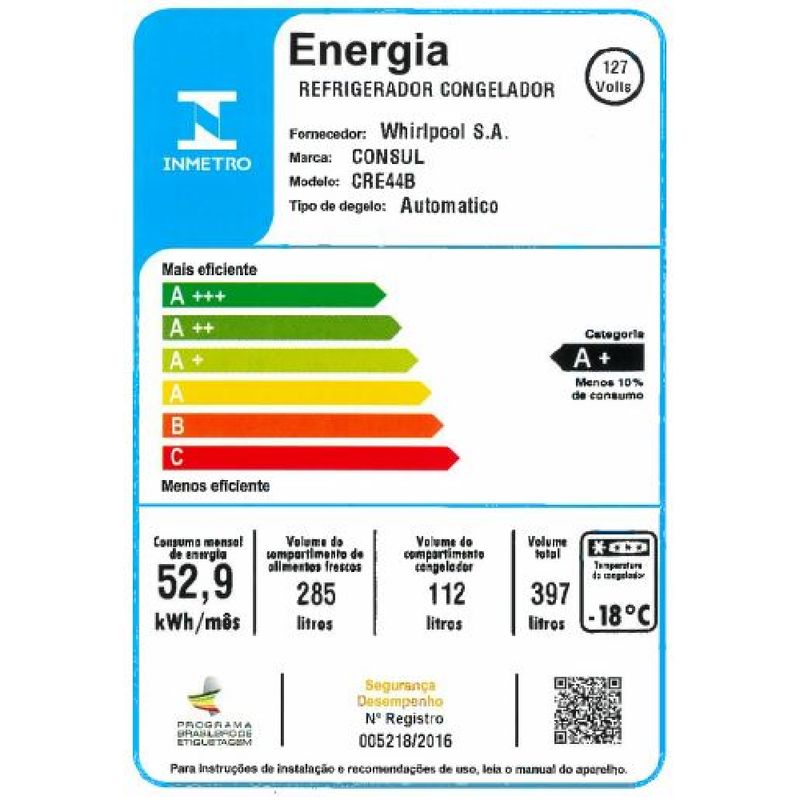 geladeira-consul-cre44bb-selo-inmetro-110v