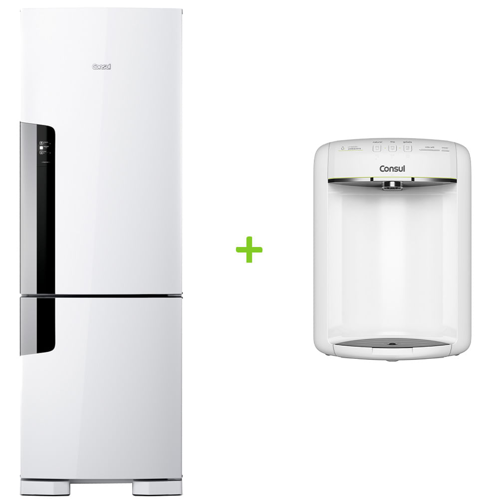 Combo Geladeira Consul 397 litros Freezer embaixo + Purificador de água Consul (CRE44AB + CPB36AB) - CRE4_CPB3_CJ