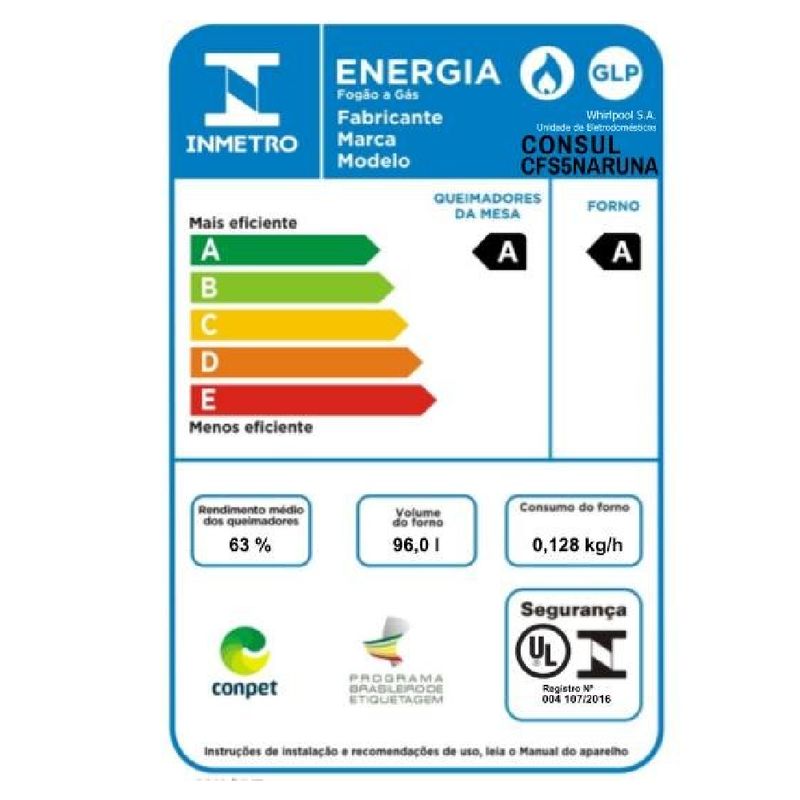 fogao-consul-cfs5nar-selo-inmetro-bivolt