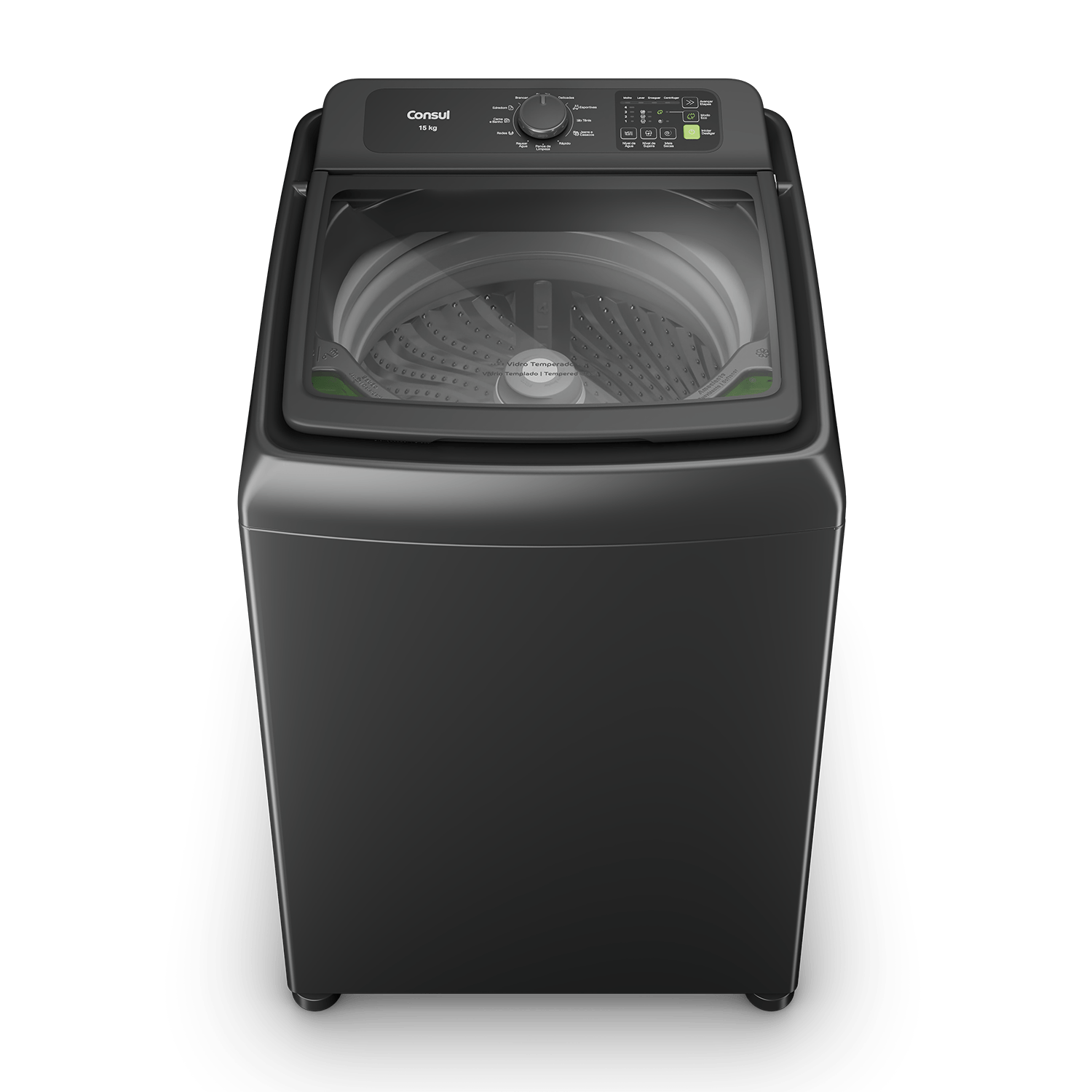 Máquina de Lavar Consul 15Kg Cinza Chumbo com Modo Eco - CWN15A9