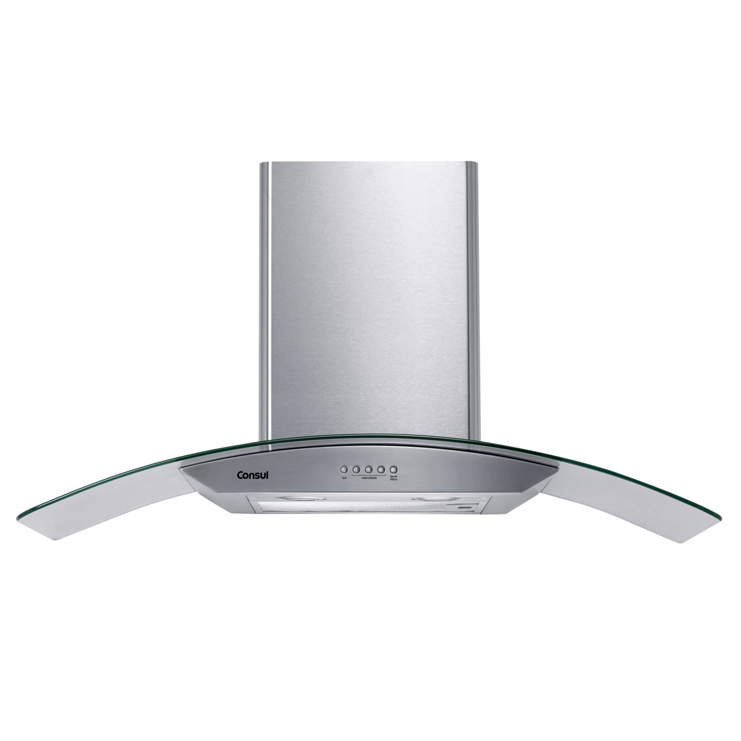 Menor preço em Coifa de Parede Consul 90cm Inox 5 e 6 Bocas com Design em Vidro e Aviso Lavar Filtro - CAP90AR