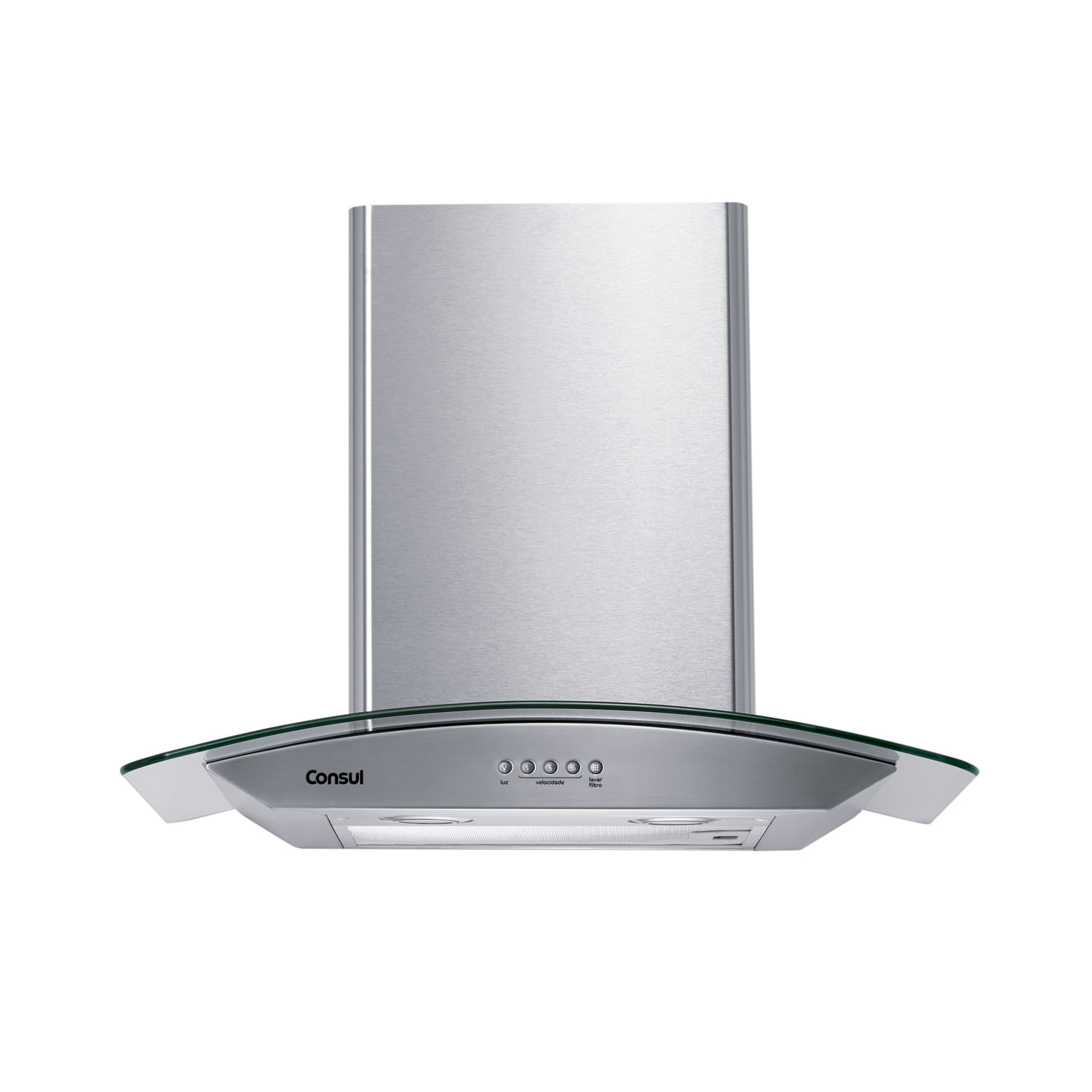 Menor preço em Coifa de Parede Consul 60cm Inox 4 Bocas com Design em Vidro e Aviso Lavar Filtro - CAP60AR