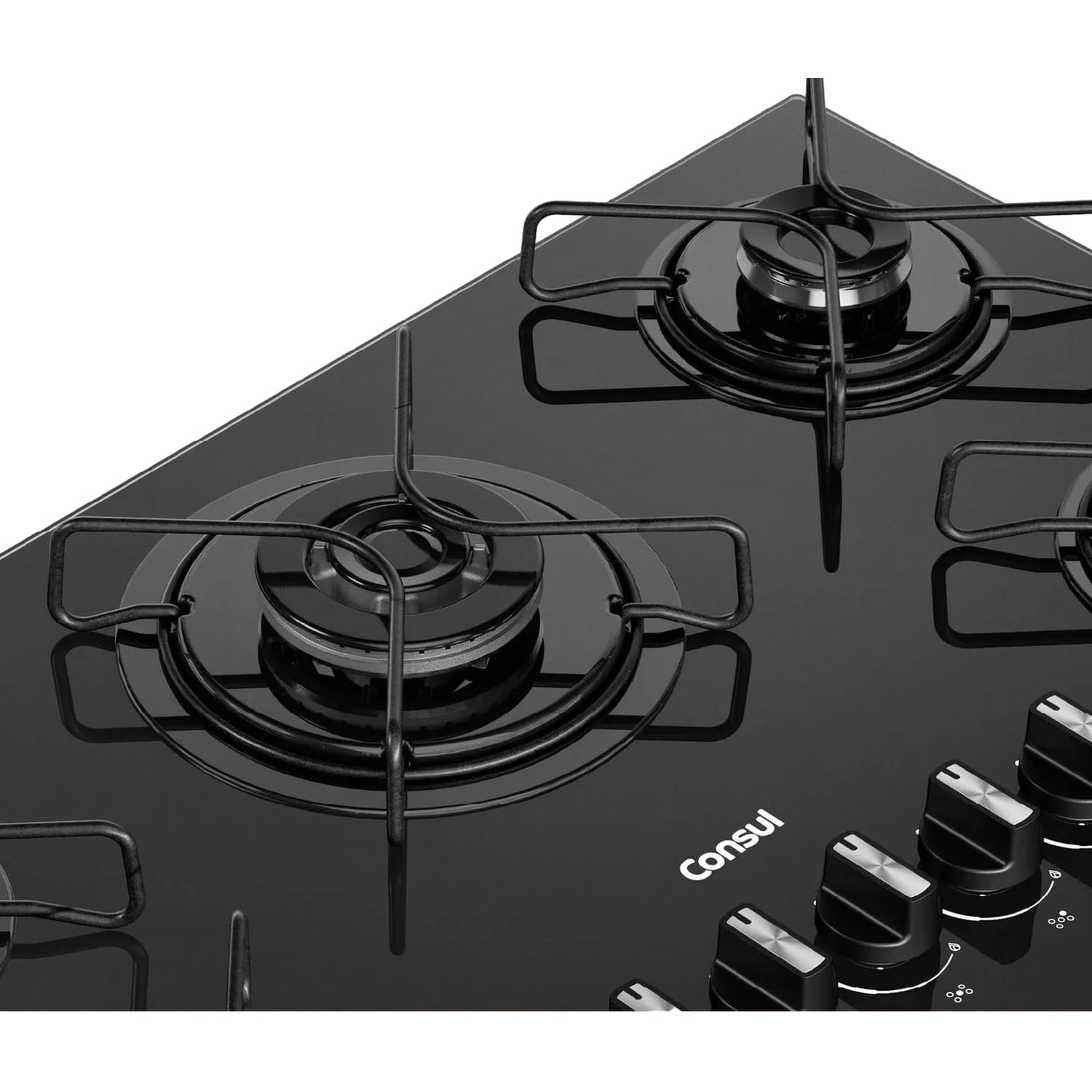 Cooktop 5 Bocas a Gás Consul com Queimadores Especiais e Mesa de Vidro ...