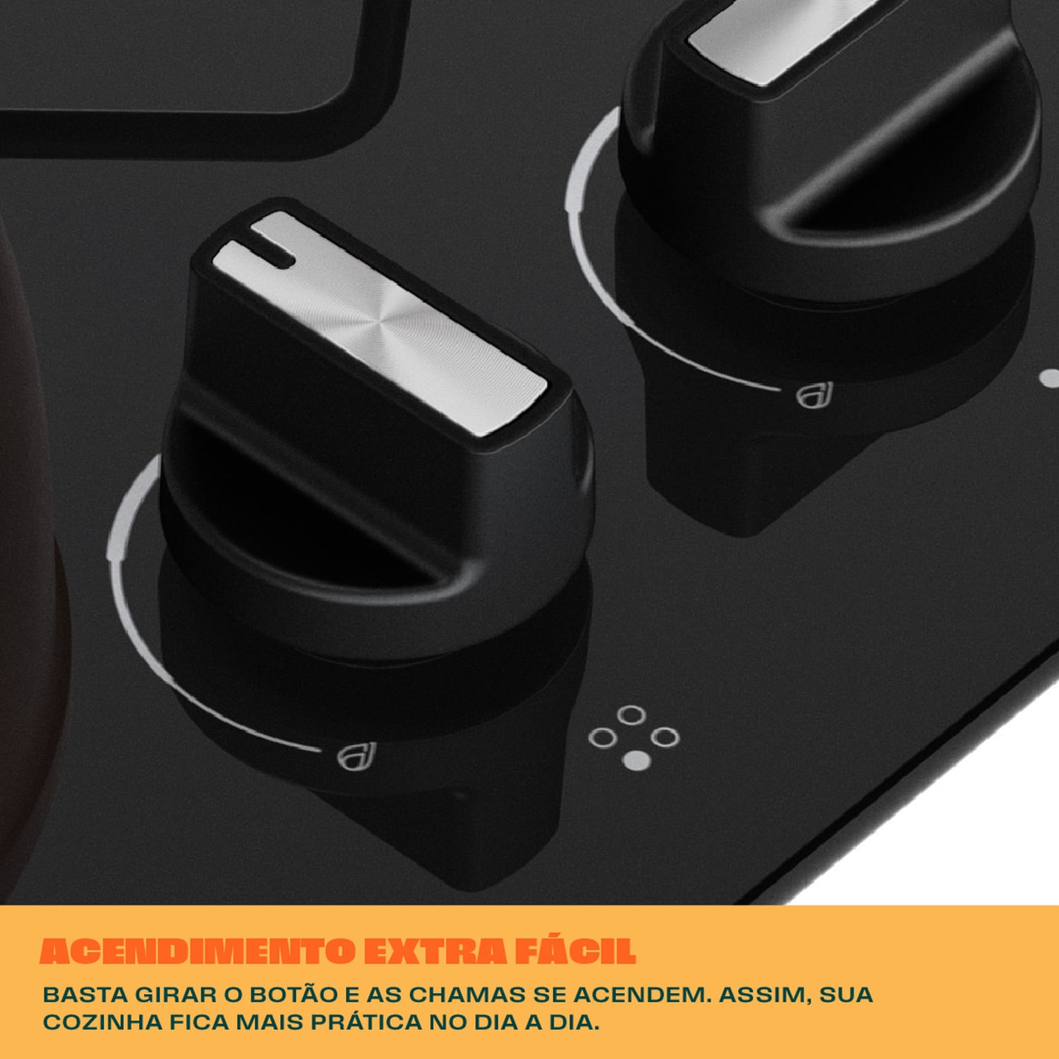 Cooktop 4 Bocas a Gás Consul com Grades Estáveis e Mesa de Vidro ...