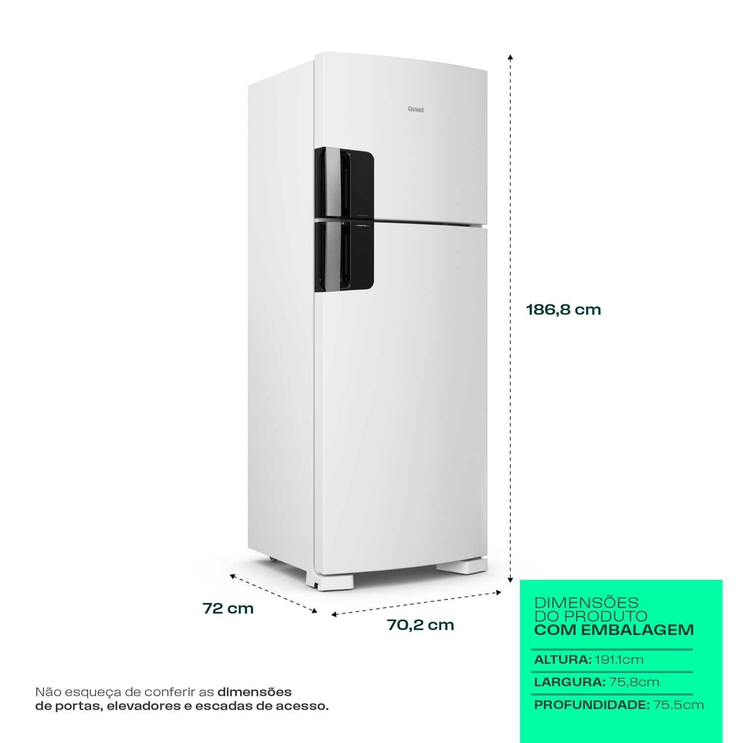 Geladeira Frost Free Duplex Consul 455 Litros Branca - CRM53MB