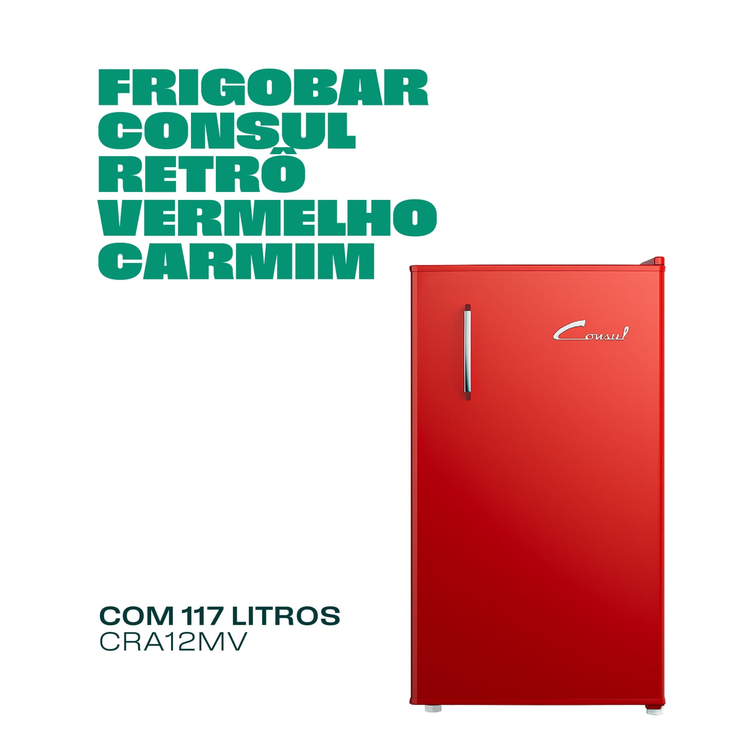 Frigobar Consul Retrô 117 Litros Vermelho Carmim - CRA12MV | Consul