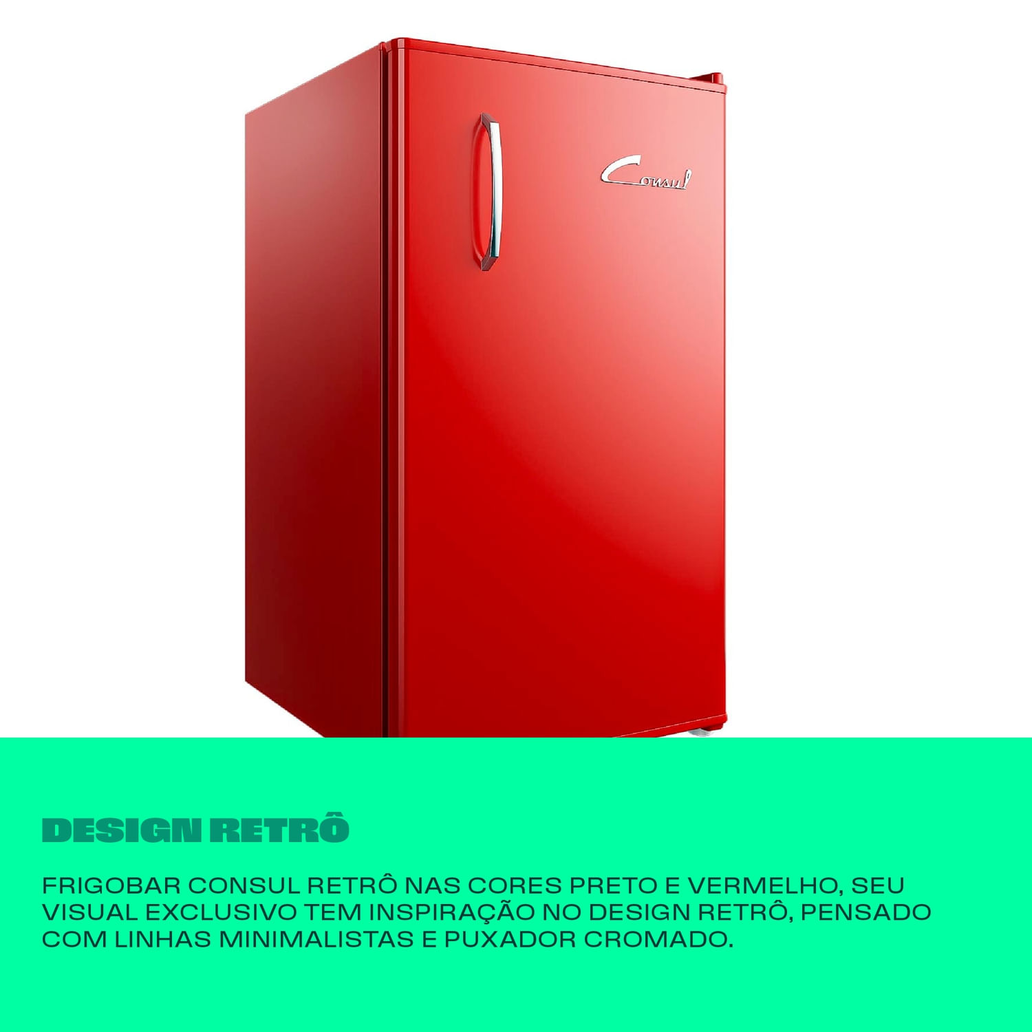 Frigobar Consul Retrô 117 Litros Vermelho Carmim - CRA12MV | Consul