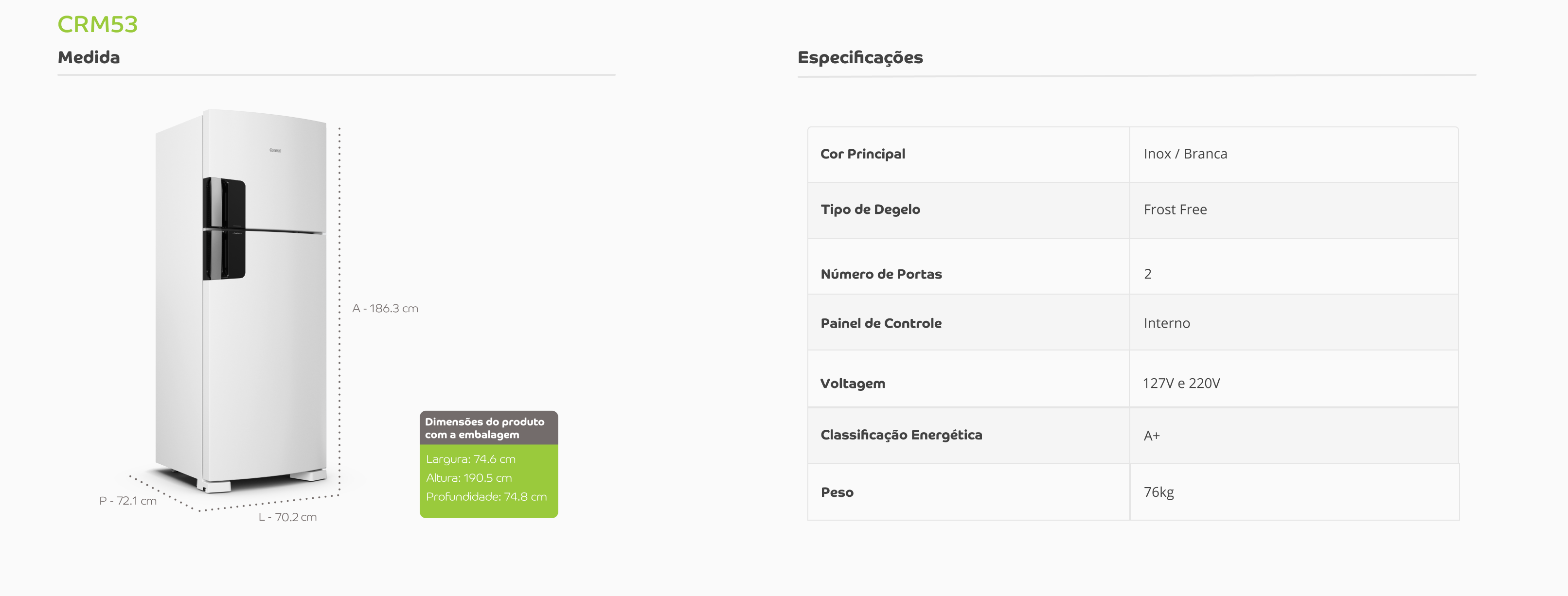 especificações CRM53